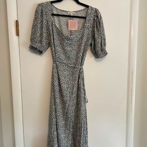 Maxi floral wrap dress